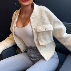 Cropped Fuzzy Jacket